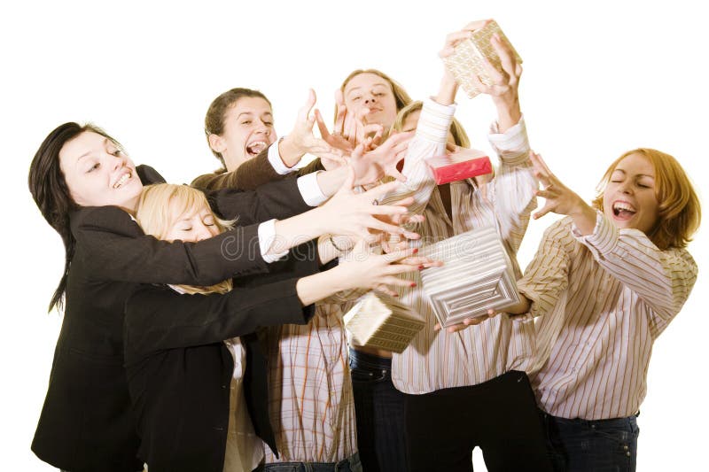Download Girls fight for gift stock image. Image of happiness, cheerful - 3727839