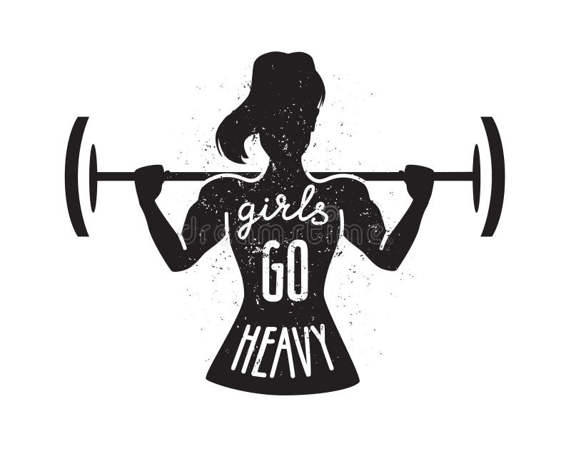 You go, girl. Vector lettering illustration with female silhouette doing  bicep curl and hand written inspirational phrase in colorful gradient on  white. Motivational card, poster or print design. - Ve Stock Vector