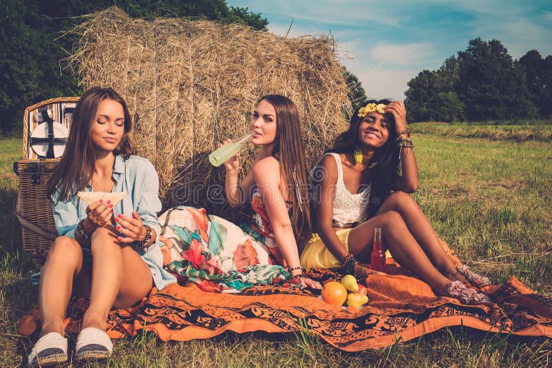 Girls having picnic royalty free stock images Girls having picnic royalty free stock images