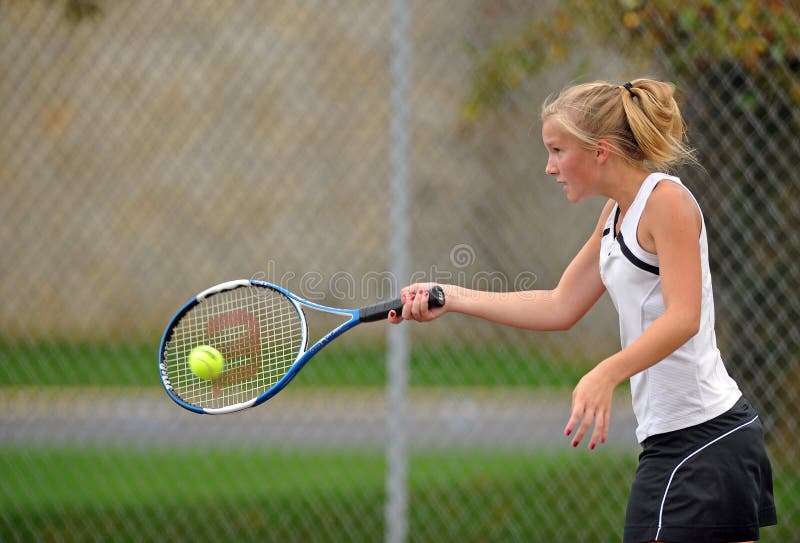 Girls High School Tennis editorial photography. Image of contact 21384312