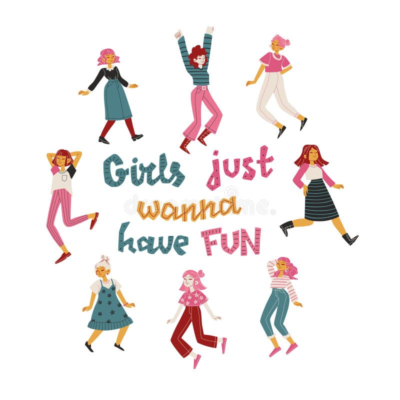 Girls just wanna have fun png clipart collection 