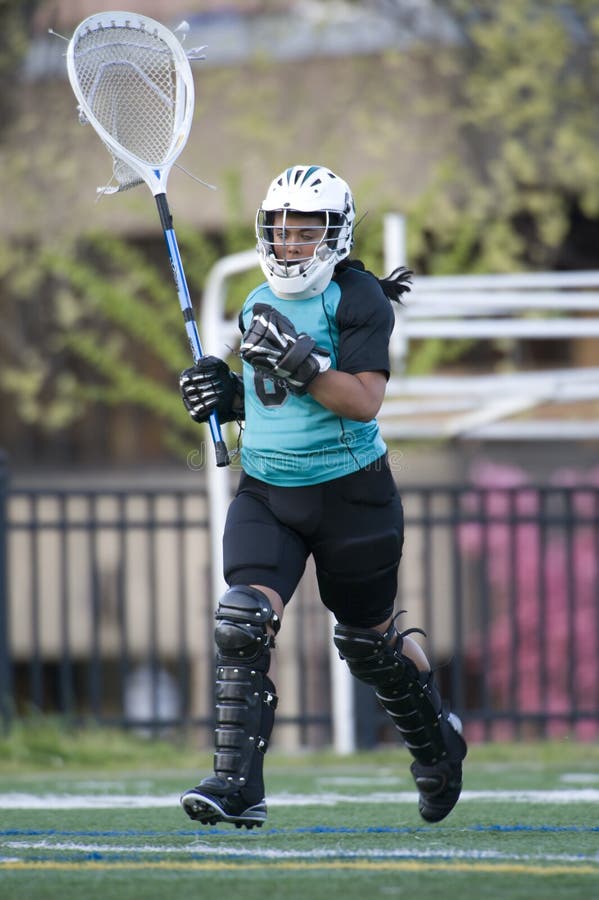 Girls Lacrosse Goalie Taking The Field Stock Photo Image 9142826