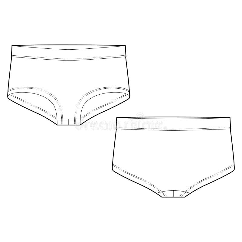 Girls Lingerie Underwear. Lady Underpants. Female White Knickers Stock  Vector - Illustration of line, apparel: 161272493