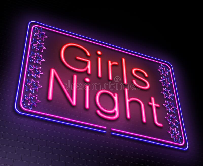 Girls Night Out Neon Signs Style Text Vector 7017700 Vector Art at