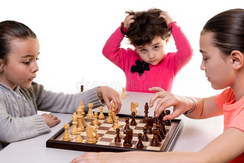 Girl and boy playing chess at home. - a Royalty Free Stock Photo from  Photocase