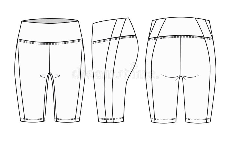 Girls Short Legging Fashion Flat Sketch Template. Women Active Wear Biker  Short Technical Fashion Illustration. Bike Shorts Stock Vector -  Illustration of template, short: 244439400