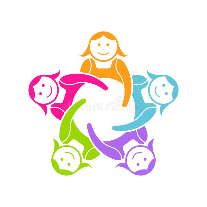 Teamwork. Group of Friends Logo Image Stock Vector Illustration of