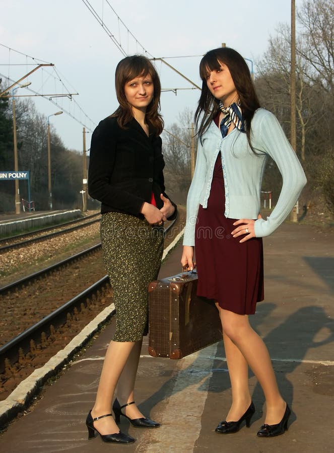 Girls waiting for the train