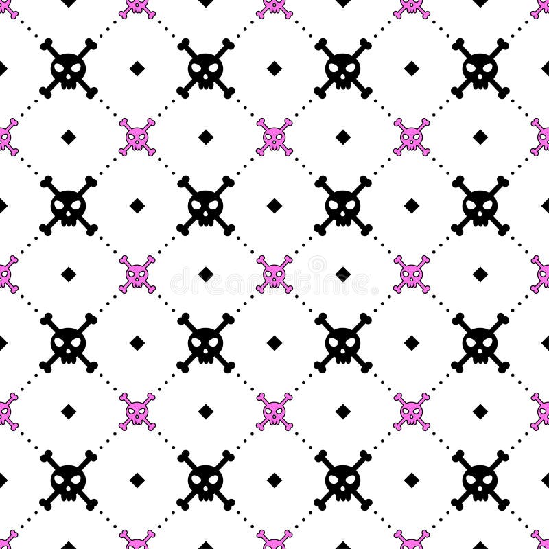 Download Girly Skull And Bones Pattern Stock Vector - Image: 48026154