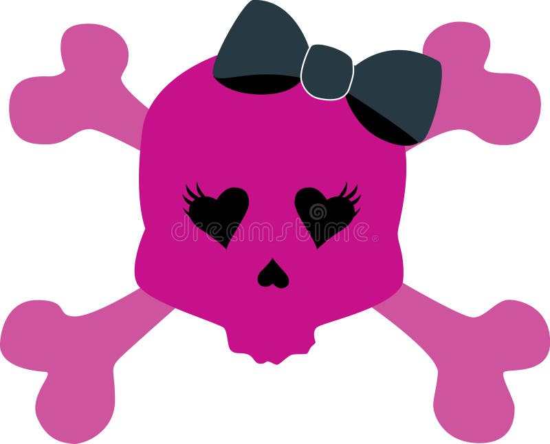 Girly Skull with bow royalty free illustration Girly Skull with bow royalty free illustration