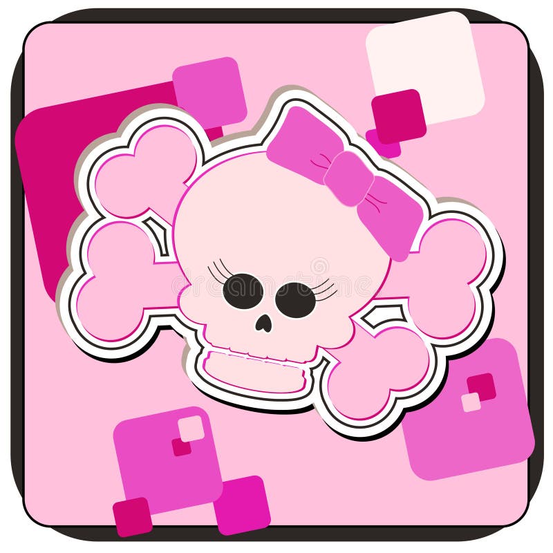 Download Girly Skull & Crossbones stock vector. Illustration of ...