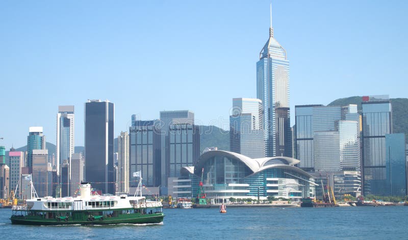 Giro del porto del traghetto della stella e di Hong Kong