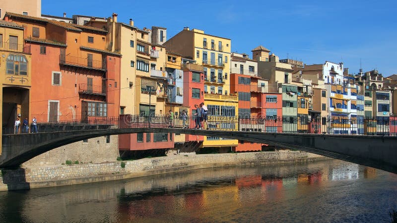 Girona, Colourful Apartments royalty free stock image Girona, Colourful Apartments royalty free stock image