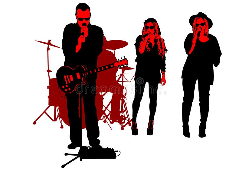 Gitara mężczyzna pięć ilustracja wektor Gitara mężczyzna pięć ilustracja wektor