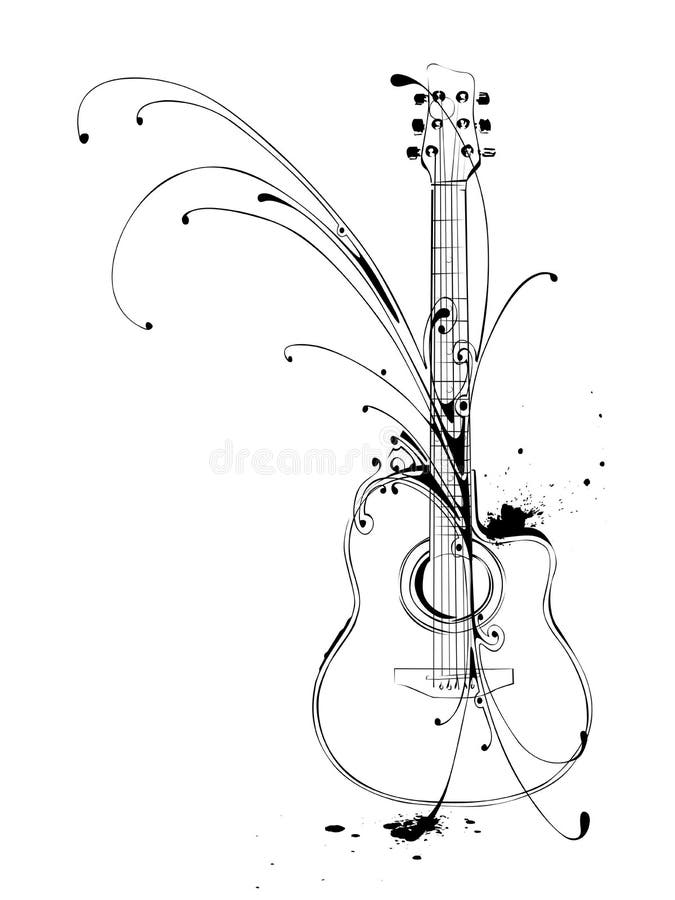Gitarre Vektor Abbildung Illustration Von Skizze Muster