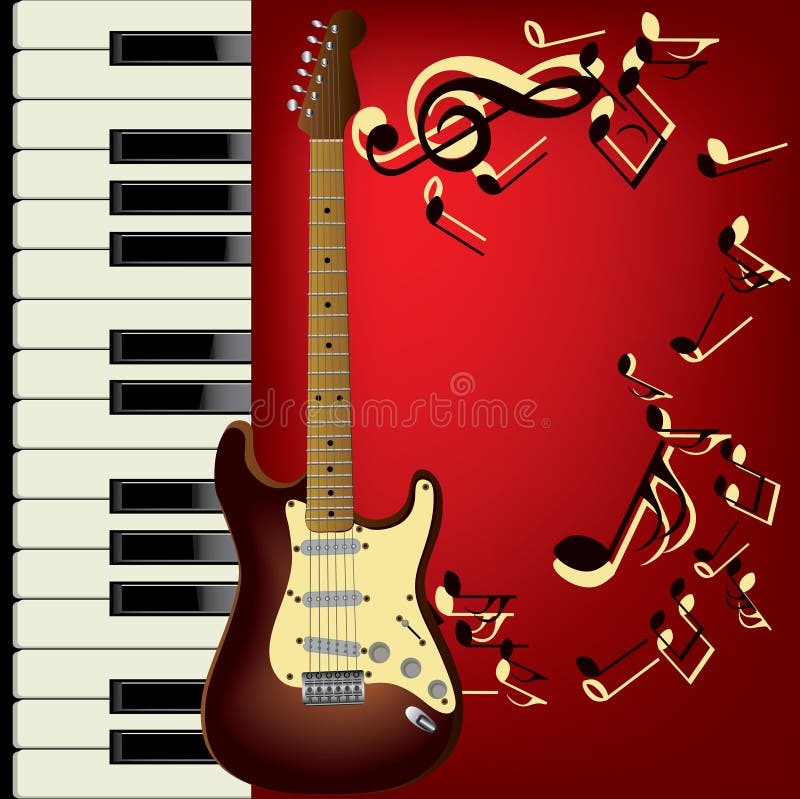Gitarre und Klavier stock abbildung Gitarre und Klavier stock abbildung