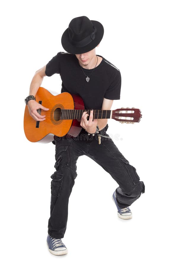 Gitarrenspieler, Der Seine Gitarre Spielt Stockfoto - Bild von leute,  ausdruck: 44507526