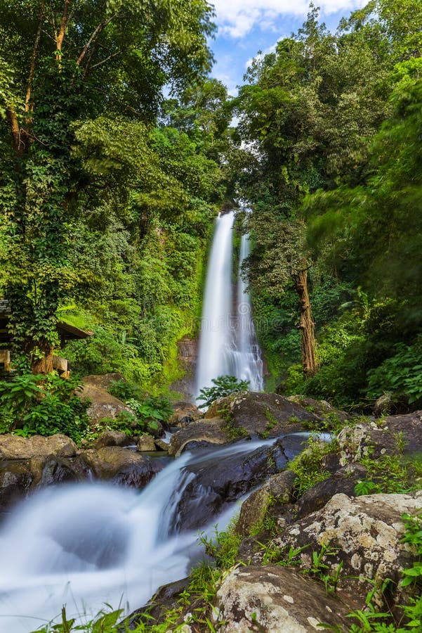 Gitgit Wasserfall  Bali Insel Indonesien  Stockfoto Bild 
