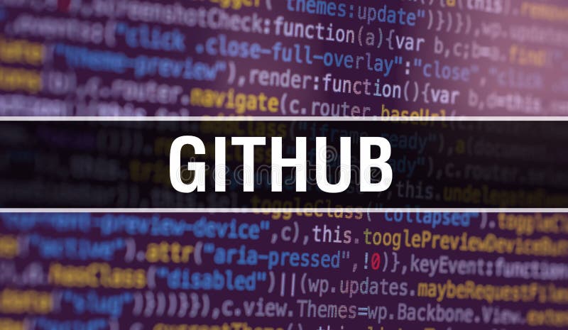 GITHUB with Abstract Technology Binary code Background. Digital binary data and Secure Data Concept. Software / Web Developer Programming Code and GITHUB. GITHUB Java Script Abstract Computer Script
