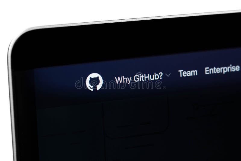 GitHub网站在显示笔记本上 免版税库存图片