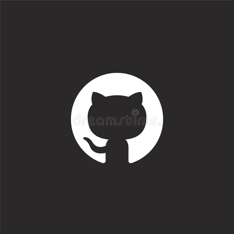 GitHubアイコン。ウェブサイトデザインとモバイルアプリ開発用の塗りつぶされたGitHubアイコン。塗りつぶされたソーシャルコレクションから分離されたGitHubアイコン ベクターイラスト
