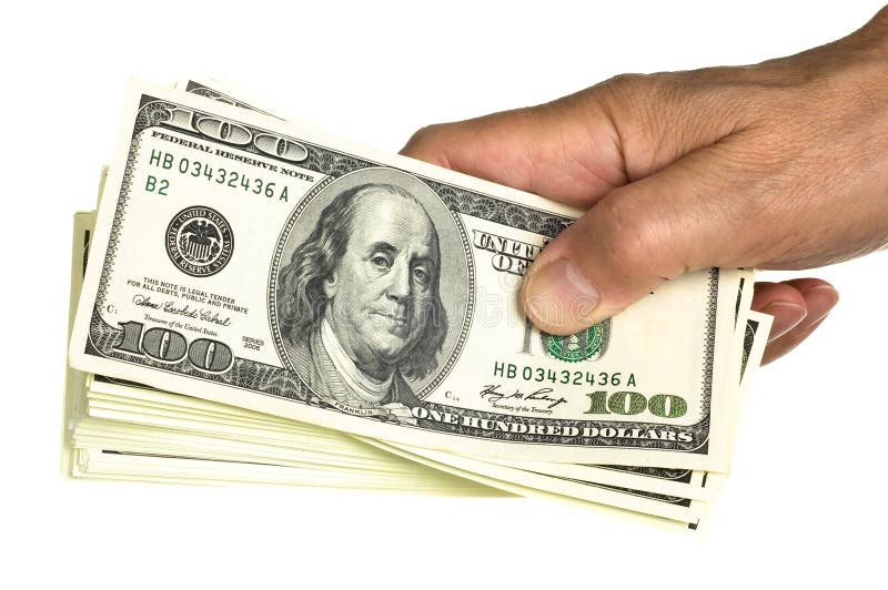 Giudichi la pila 100 dollari disponibila immagine stock libera da diritti Giudichi la pila 100 dollari disponibila immagine stock libera da diritti