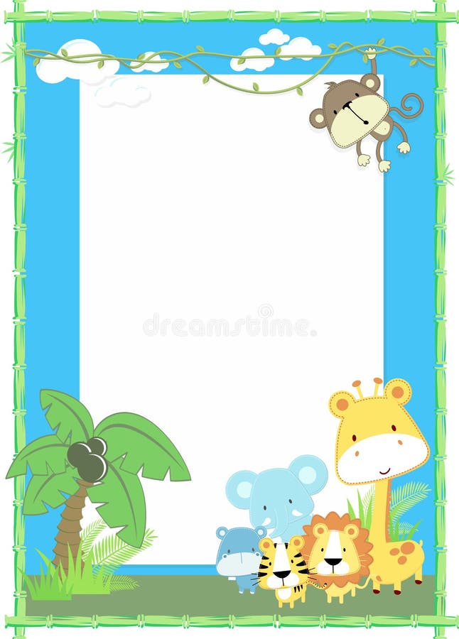 Giungla degli animali del bambino illustrazione vettoriale Giungla degli animali del bambino illustrazione vettoriale