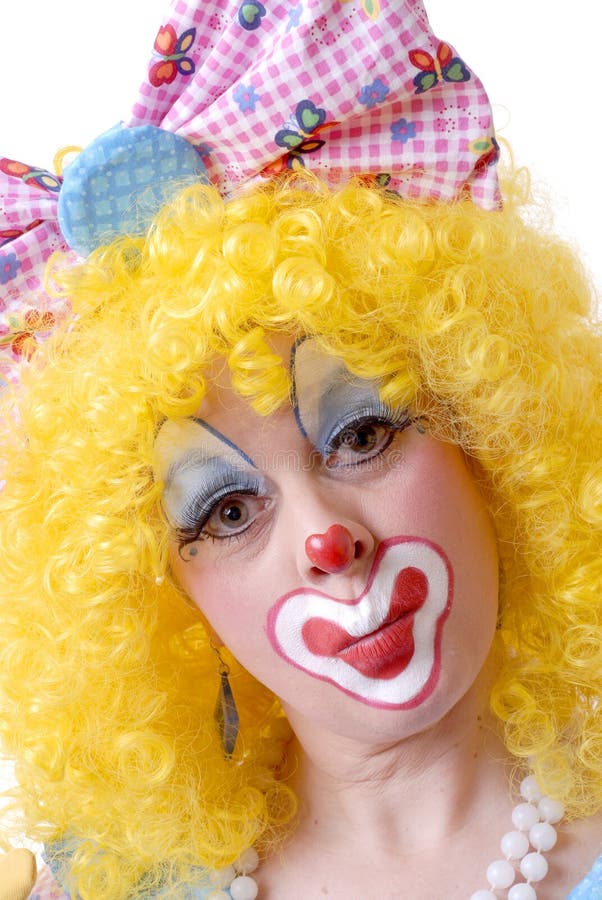 Closeup of Female Clown stock photo. Image of isolated - 1578168