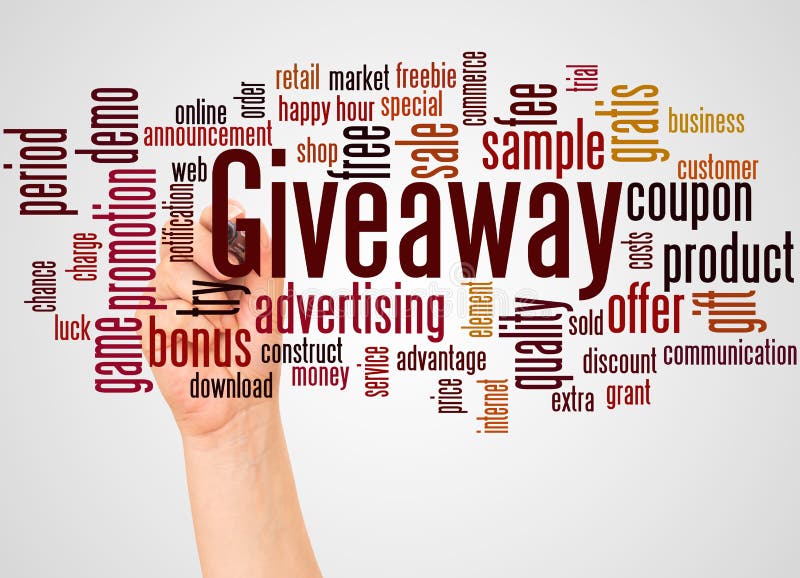 Giveaway Word Isolated on White Background. Vector Lettering for Social Media Contests. Stock