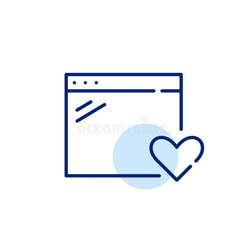 Giving positive feedback on a website in a browser. Pixel perfect, editable stroke icon stock illustration Giving positive feedback on a website in a browser. Pixel perfect, editable stroke icon stock illustration