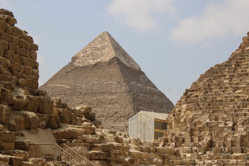 giza stor pyramid cairo egypt arkivbild giza stor pyramid cairo egypt arkivbild