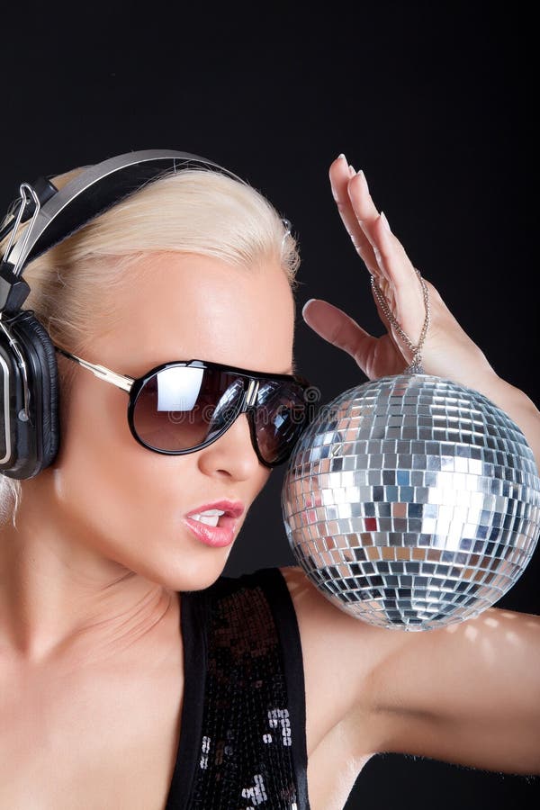 Partymädchen Mit Discokugel Stockfoto - Bild von haar, dame: 10283456