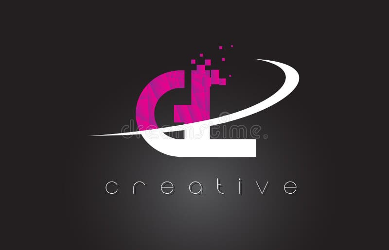 GL G L kreative Briefgestaltung mit weißen rosa Farben