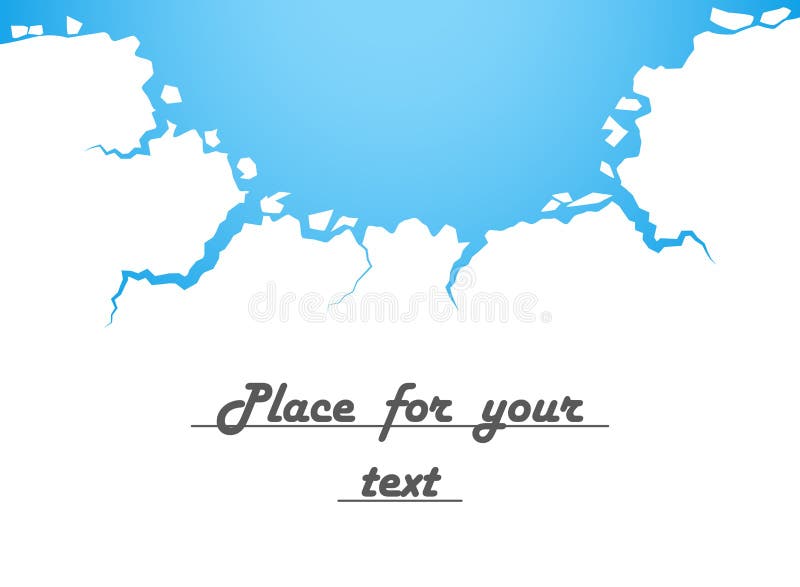 Glace blanche, fissures, l'eau bleue La destruction, l'abîme Illustration de vecteur avec l'espace pour votre texte illustration stock Glace blanche, fissures, l'eau bleue La destruction, l'abîme Illustration de vecteur avec l'espace pour votre texte illustration stock