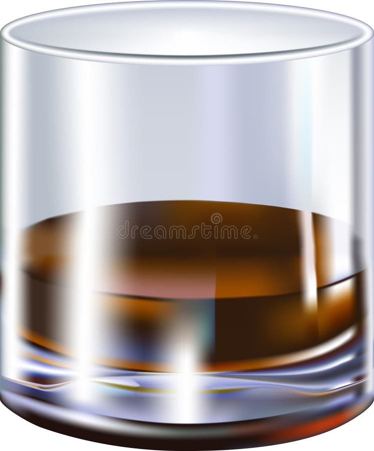 Glass of liquor, illustration, mash. Glass of liquor, illustration, mash