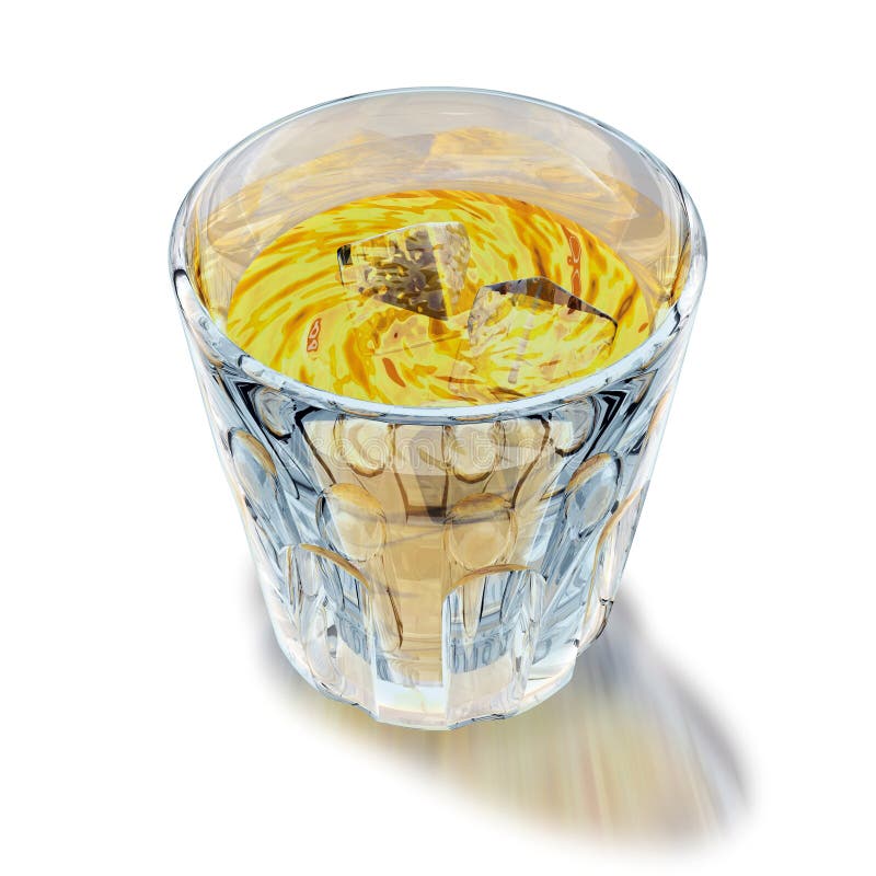 3d illustration, glass of yellow liquor. 3d illustration, glass of yellow liquor