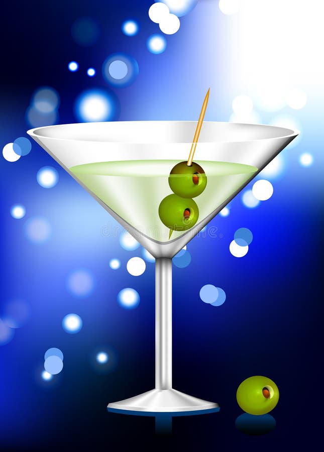 Glace de Martini avec le fond d'Internet d'olives illustration libre de droits Glace de Martini avec le fond d'Internet d'olives illustration libre de droits