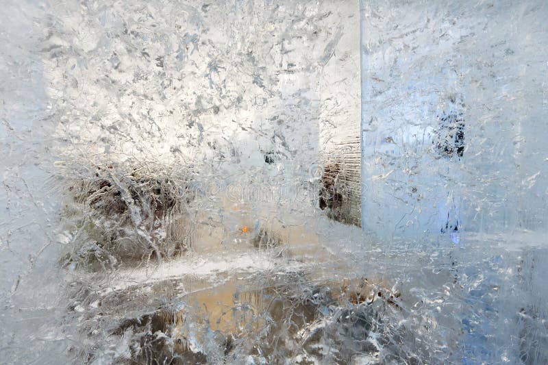 Glacial transparent block of ice with patterns. royalty free stock photos Glacial transparent block of ice with patterns. royalty free stock photos