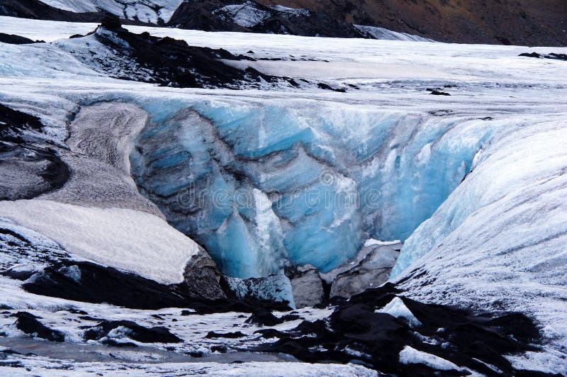 Glaciar de Solheimajokull cerca de Skaftafell en Islandia