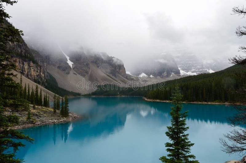 Glacier blue water of the Morain Lake 8