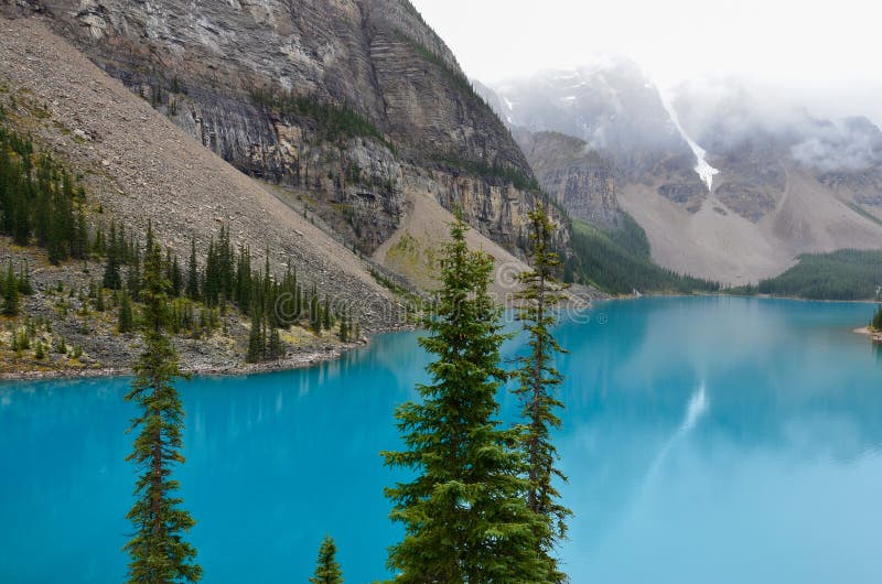 Glacier blue water of the Morain Lake 1