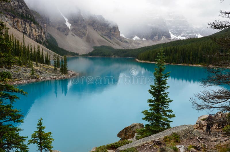 Glacier blue water of the Morain Lake 9