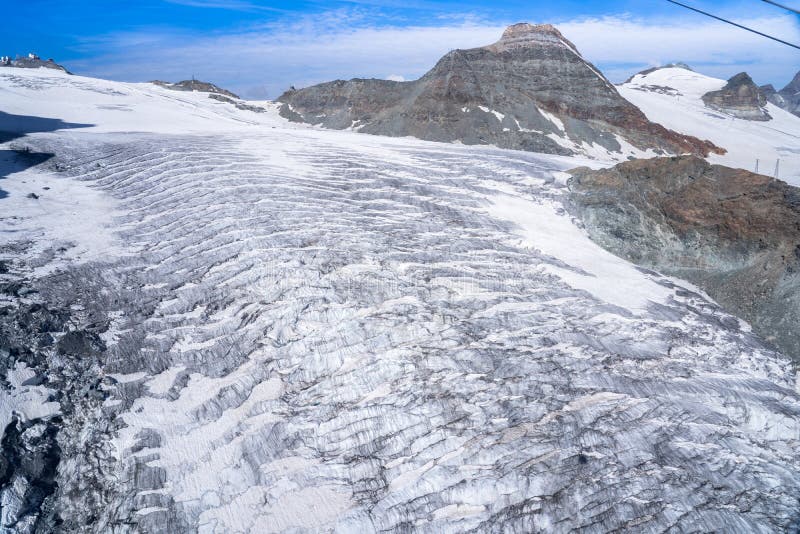 Glacier at the Matterhorn in Switzerland Stock Image Image of snow