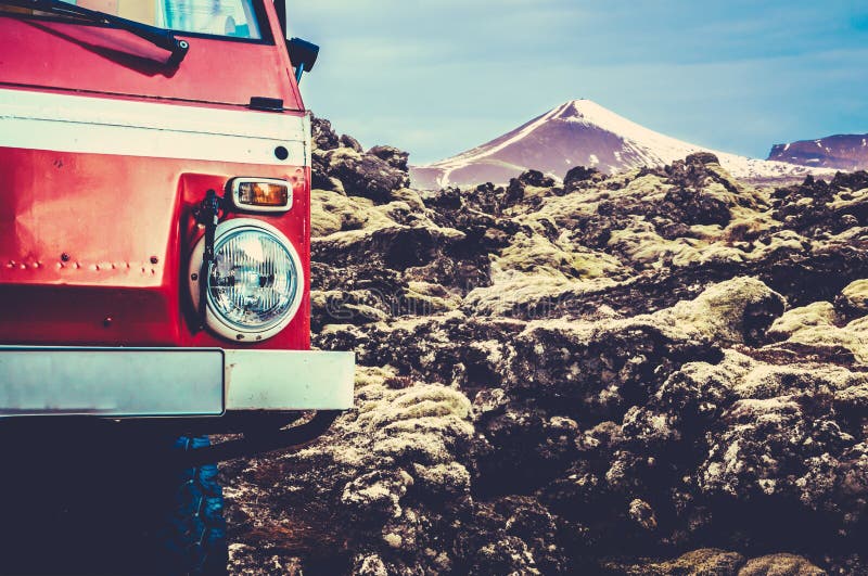 Glacier Truck In Iceland royalty free stock image Glacier Truck In Iceland royalty free stock image
