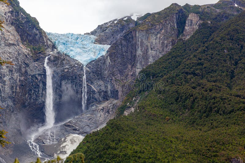 The glacier of Ventisquero Colgante, near the village of Puyuhuapi, Chile