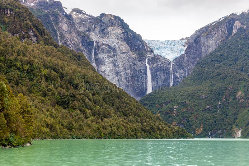 The glacier of Ventisquero Colgante, near the village of Puyuhuapi, Chile