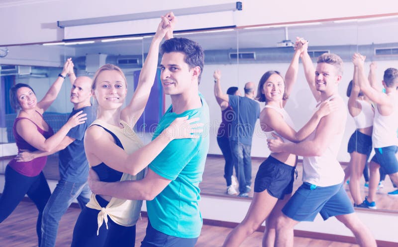 Young Adults Having Dance Class Stock Photo - Image of activity, couple ...