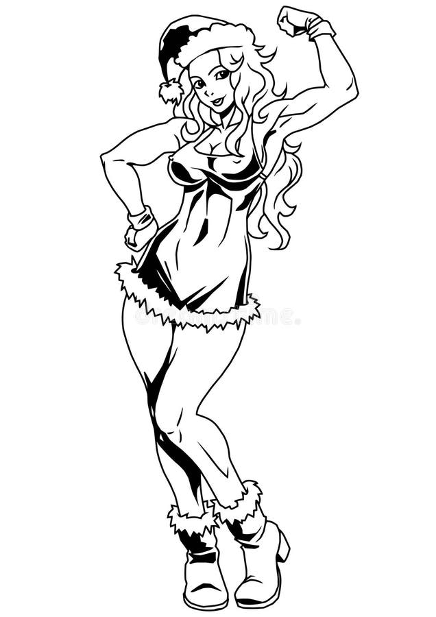 Glad gullig flicka för Xmas vektor illustrationer