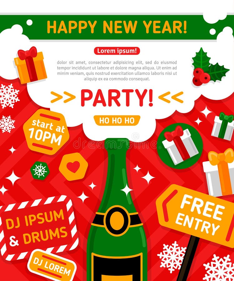 Glad jul och parti för lyckligt nytt år stock illustrationer Glad jul och parti för lyckligt nytt år stock illustrationer