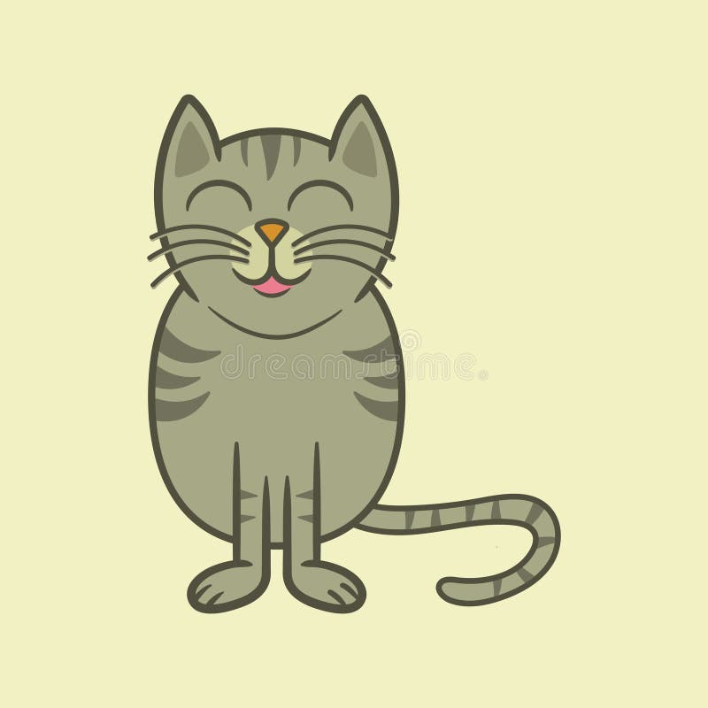 Glad katt med stort leende royaltyfri illustrationer
